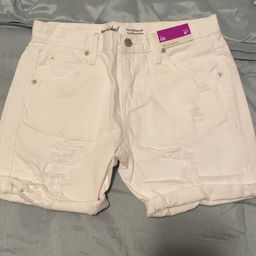 Mossisimo White Distressed Shorts